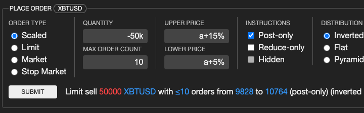 Using relative price notation in GUI