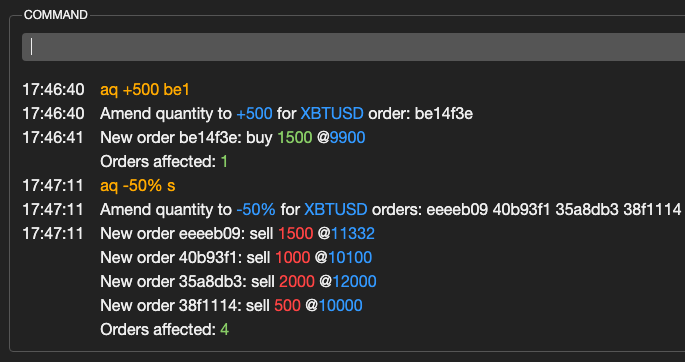 Amend quantity with ‘aq’