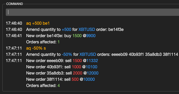 Amend quantity with &lsquo;aq&rsquo;